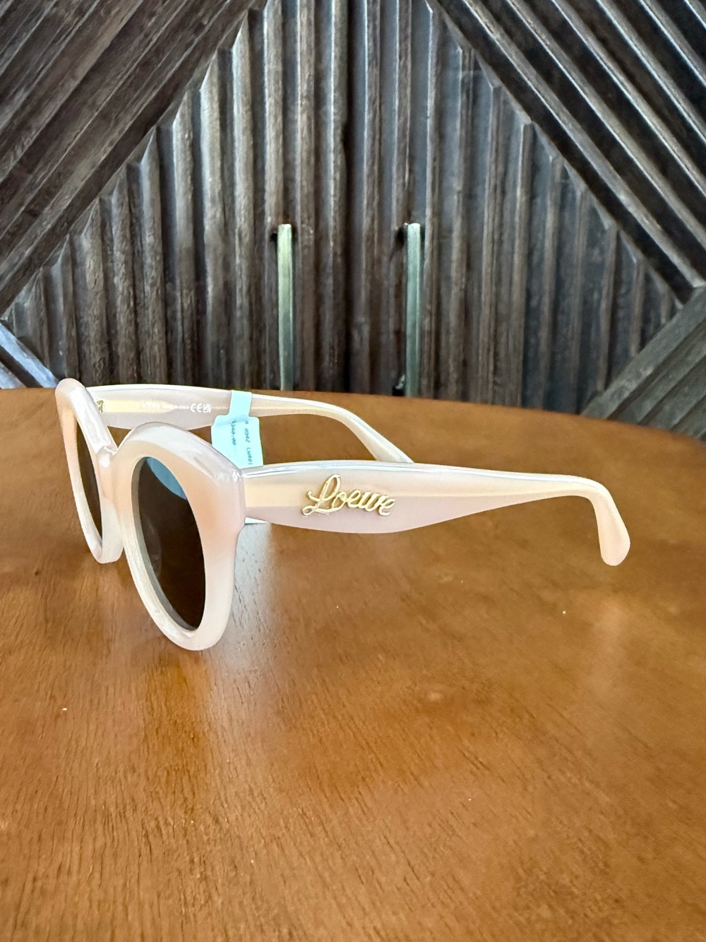 Loewe Blush Pink Round Sunglasses with Gold Logo - Picture 2 of 8